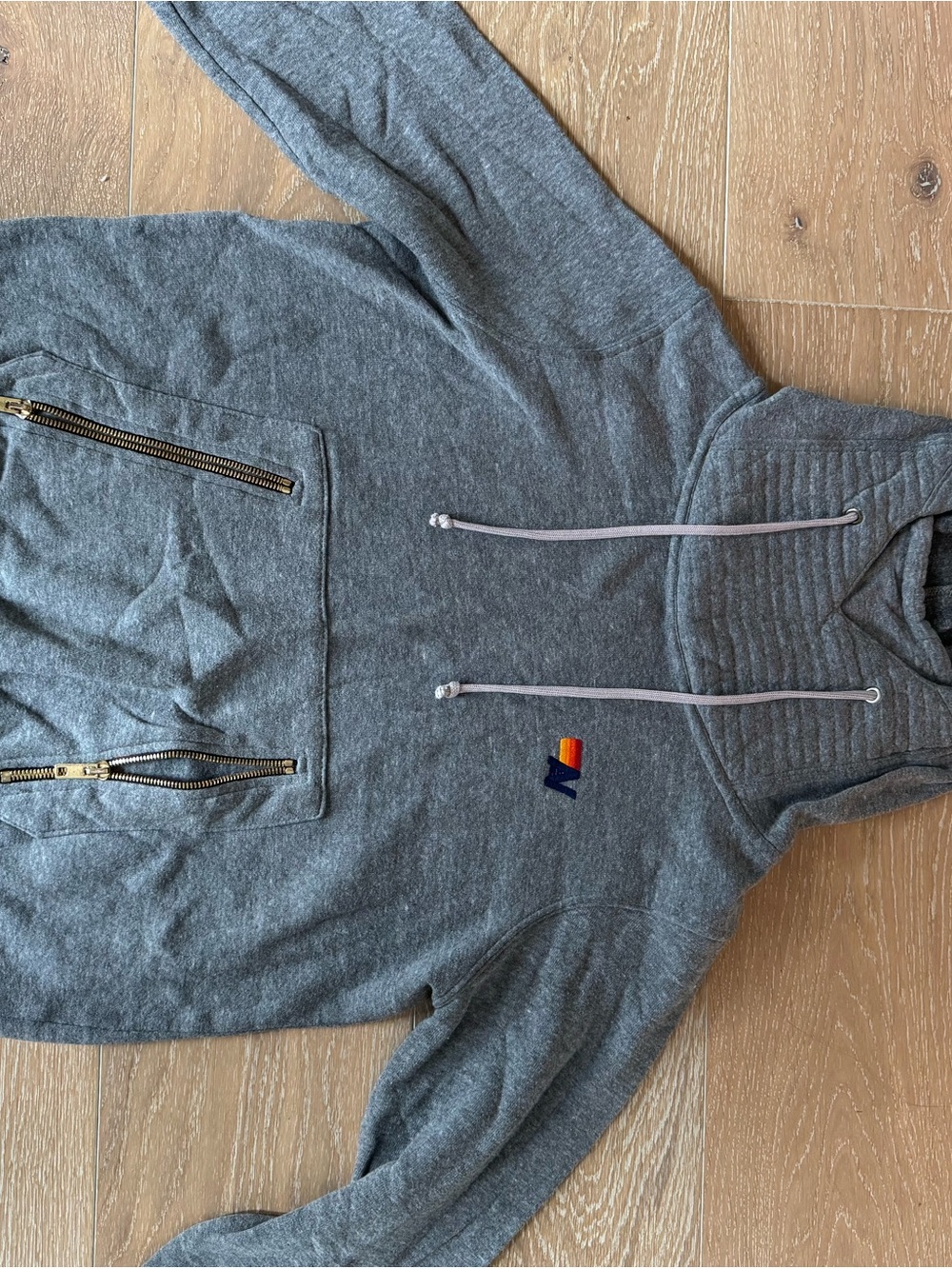 Aviator Nation Gray Hooded Sweatshirt with Subtle Logo